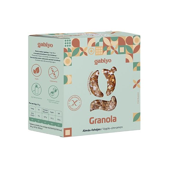 Gabiyo Apfel-Zimt Granola Knuspermüsli glutenfrei 275g (glutenfrei, ohne Zuckerzusatz) 