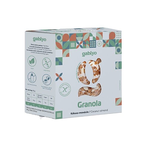 Gabiyo Kokos-Mandel Granola Knuspermüsli 275g (glutenfrei, ohne Zuckerzusatz) 