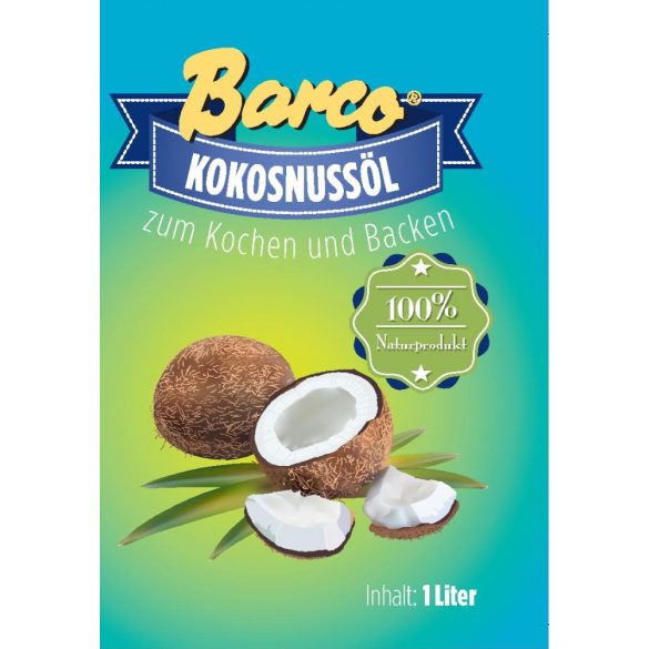 Barco Kokosöl Kokosfett (1000ml) Geschmacksneutral 