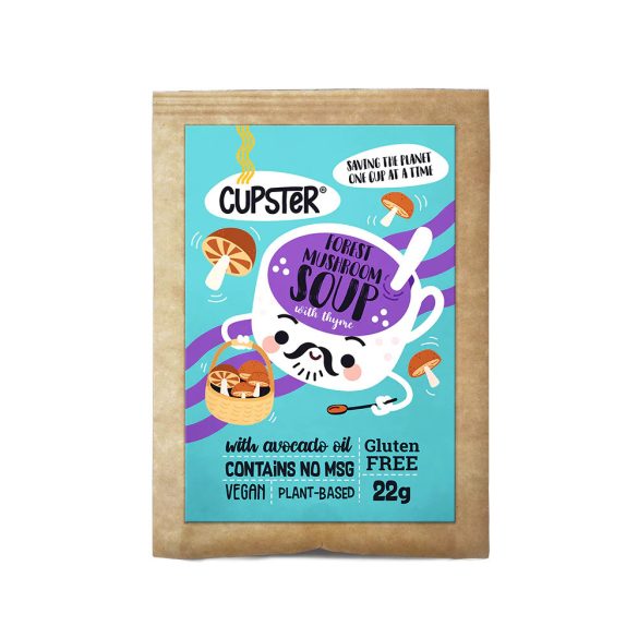 Cupster vegane Instant Waldpilzsuppe 15g glutenfreie Tassensuppe MHD:02.09.26