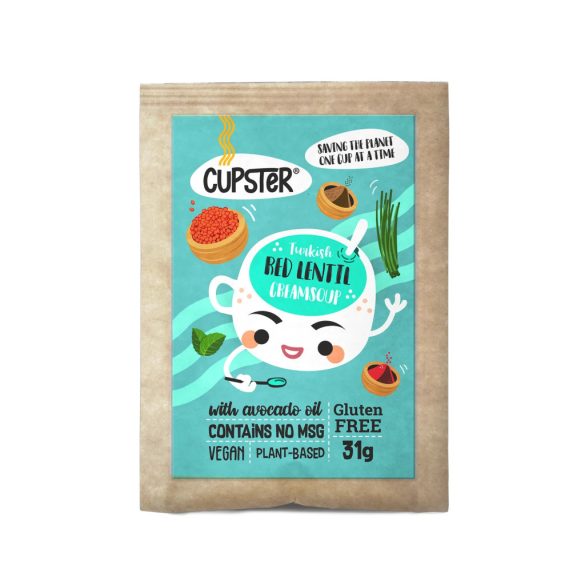 Cupster vegane Instant Türkische Rote Linsencremesuppe 23g glutenfreie Tassensuppe MHD:22.08.26