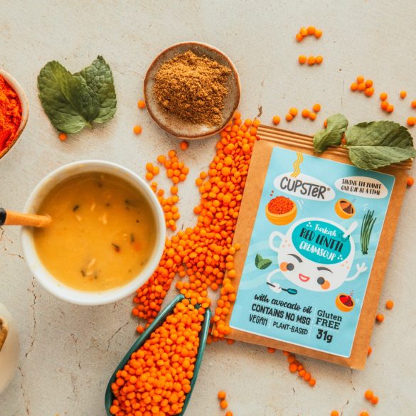 Cupster vegane Instant Türkische Rote Linsencremesuppe 23g glutenfreie Tassensuppe MHD:22.08.26