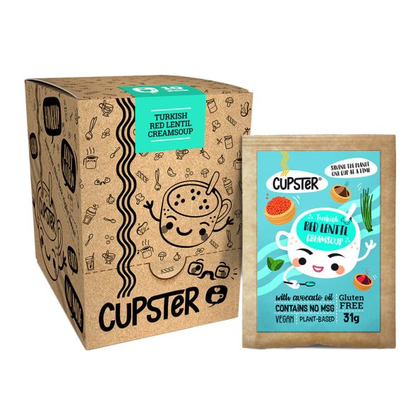 10er Pack Cupster vegane Instant Türkische Rote Linsencremesuppe 10x23g glutenfreie Tassensuppe MHD:22.08.26