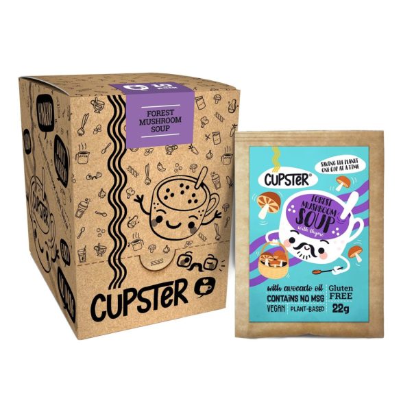 10er Pack Cupster vegane Instant Waldpilzsuppe 10x15g glutenfreie Tassensuppe MHD:02.09.26