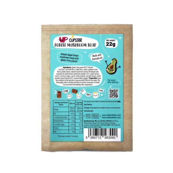 10er Pack Cupster vegane Instant Waldpilzsuppe 10x15g glutenfreie Tassensuppe MHD:02.09.26