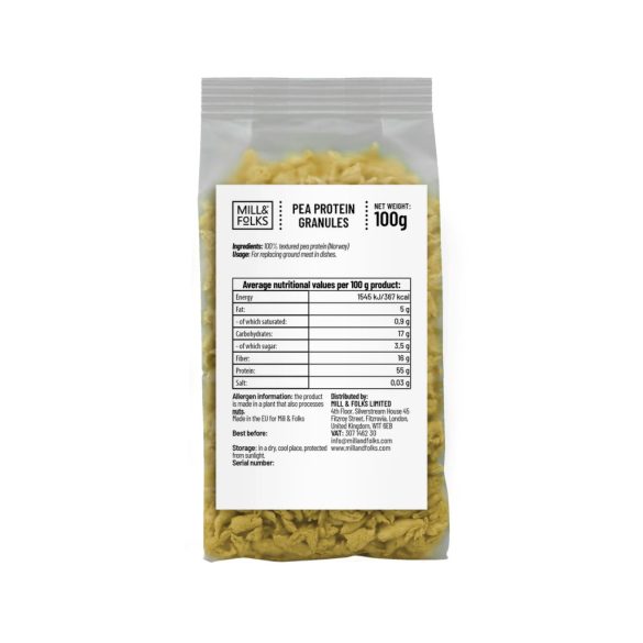 Mill & Folks Erbsenprotein Granulat 100g 