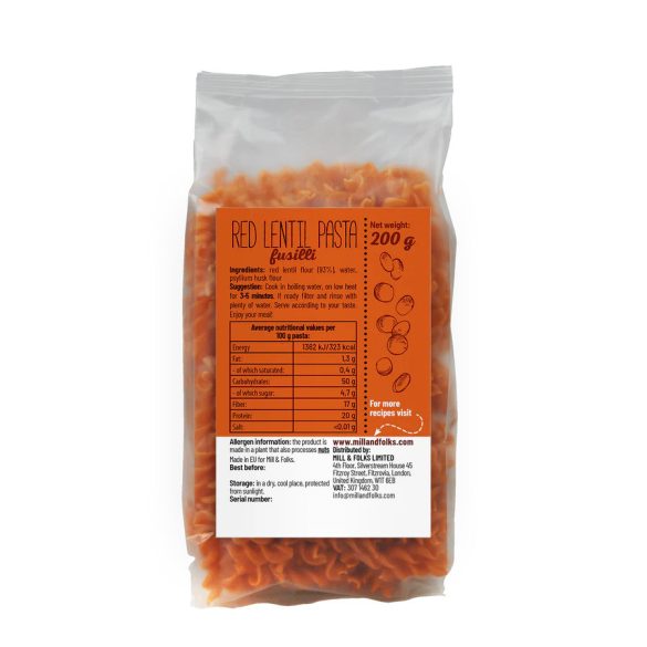 Easy Pasta Rote Linsen Fusilli 200g 