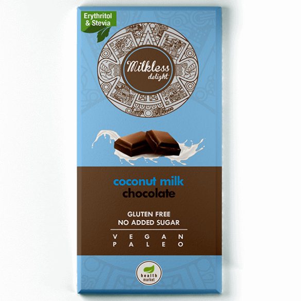 Milkless Delight Schokolade 80g mit Kokosmilch ohne Zuckerzusatz (vegan, paleo, glutenfrei) MHD:14.08.26