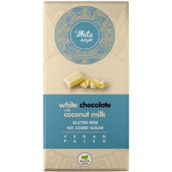 White Delight Weiße Schokolade 80g mit Kokosmilch ohne Zuckerzusatz (vegan, paleo, glutenfrei)