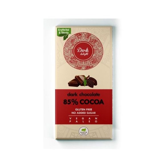 Dark Delight Zartbitterschokolade 80 g ohne Zuckerzusatz 85% Kakao (vegan, paleo, glutenfrei)