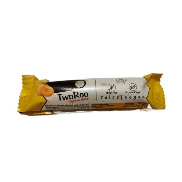 TwoRoo Zitronen-Vanille Quarkriegel mit Aprikosen 30g (vegan, paleo, ohne Zuckerzusatz)