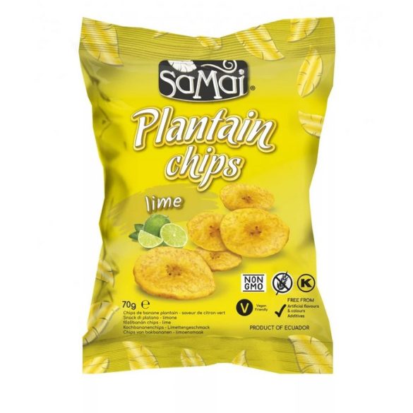 SAMAI Plantain (Kochbanenen) Chips 70 g mit Lime und Meersalz MHD: 30.09.22
