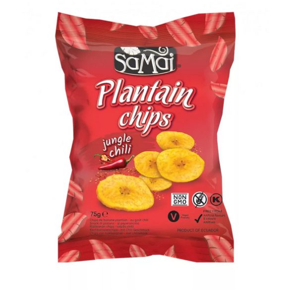 SAMAI Plantain (Kochbanenen) Chips 75 g mit Chili und Meersalz MHD: 31.10.22