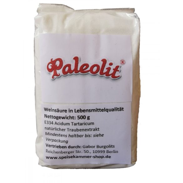 Paleolit Weinsäure 500 g in Lebensmittelqualität E334 natürlicher Traubenextrakt 