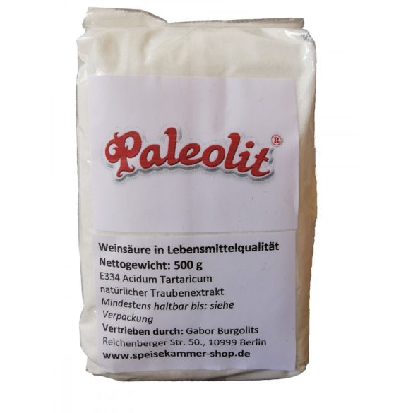 Paleolit Weinsäure 500g in Lebensmittelqualität E334 natürlicher Traubenextrakt 