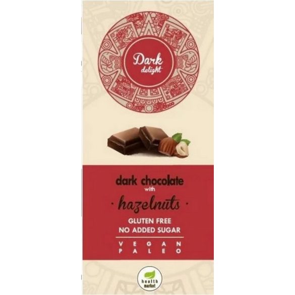 Dark Delight Zartbitter Schokolade 80g mit ganzen Haselnüssen ohne Zuckerzusatz 85% Kakao MHD:28.08.26 (vegan, paleo, glutenfrei)