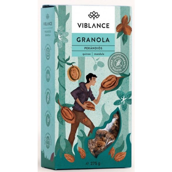 Viblance Glutenfreies Granola 275g mit Pekannüssen und Ahornsirup (glutenfrei, ohne Zuckerzusatz)