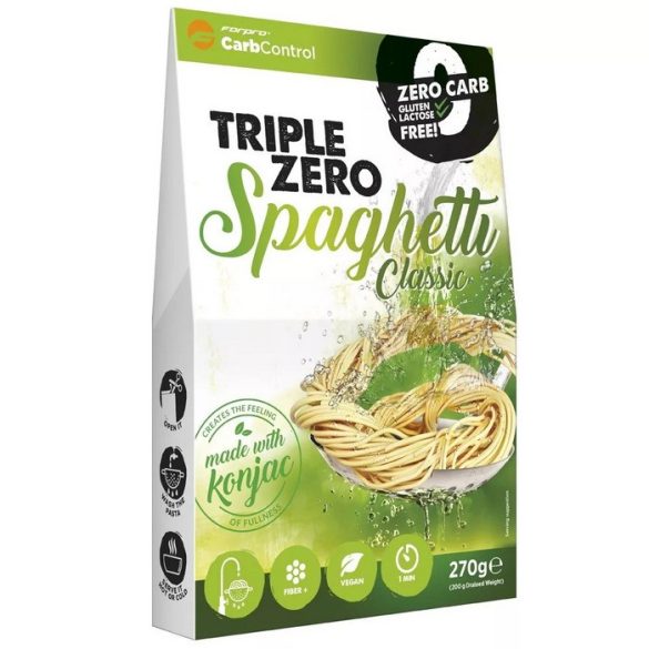 FORPRO Triple Zero Konjak Spaghetti 270g MHD:17.04.2026 (glutenfrei, paleo, zuckerfrei)