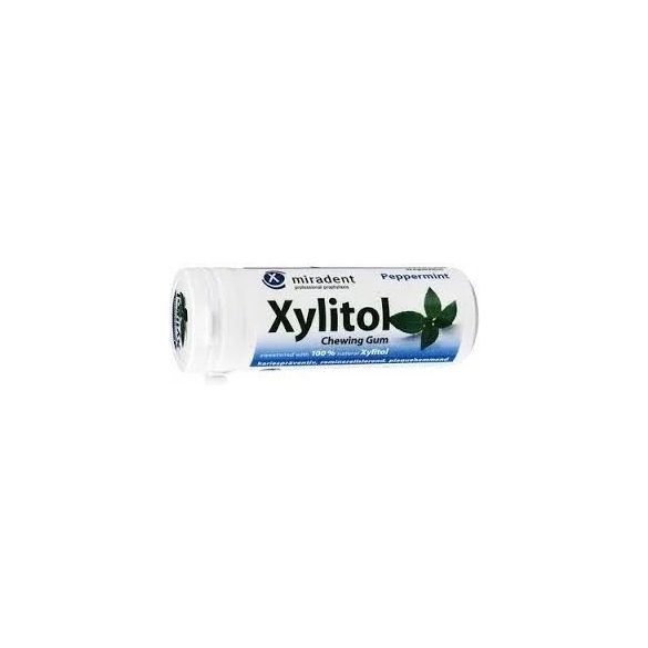 Xylitol miradent Zahnpflegekaugummi 30g mit Xylit Pfefferminz 30 Stk