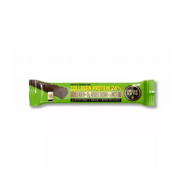 Hello Keto 40g Schokolade Keto Riegel Kaffee Protein mit Kollagen Ohne Zuckerzusatz Glutenfrei MHD:15.07.2026
