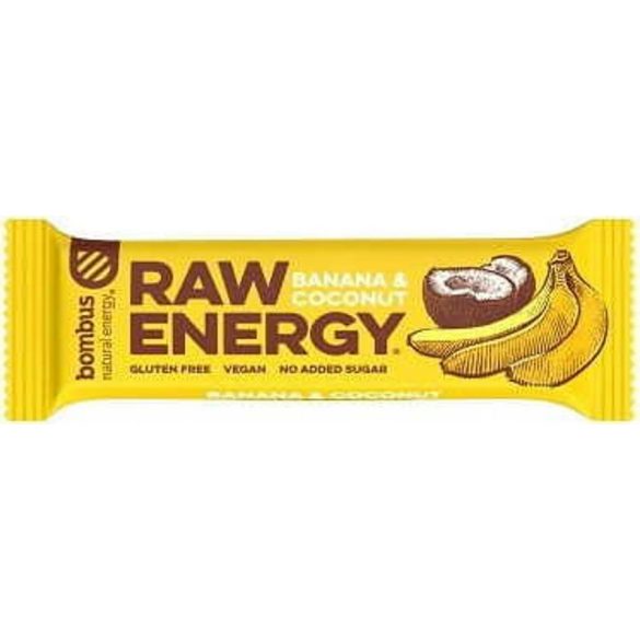 Bombus Raw Energy Riegel Bananen Kokos 50g (ohne Zuckerzusatz, glutenfrei, vegan)