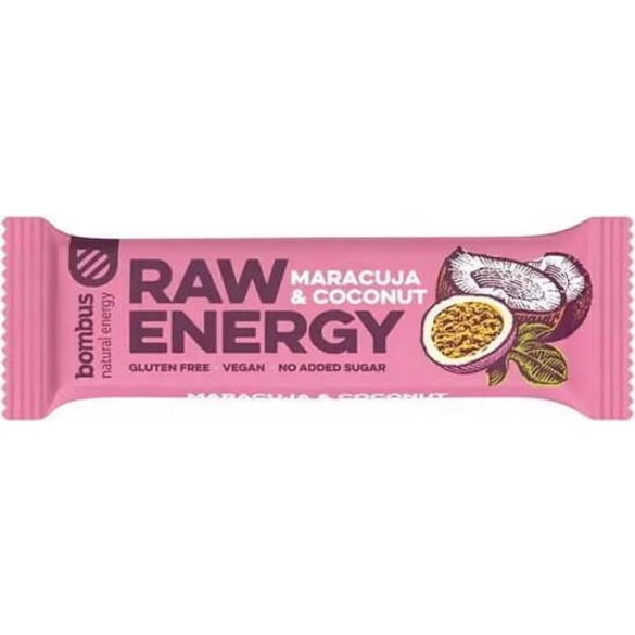 Bombus Raw Energy Riegel Passionsfrucht Kokos 50 g