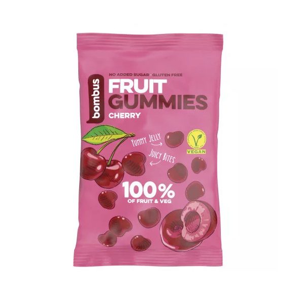 Bombus Fruchtgummi Gummibonbons 35g Kirsche (vegan, ohne Zuckerzusatz)