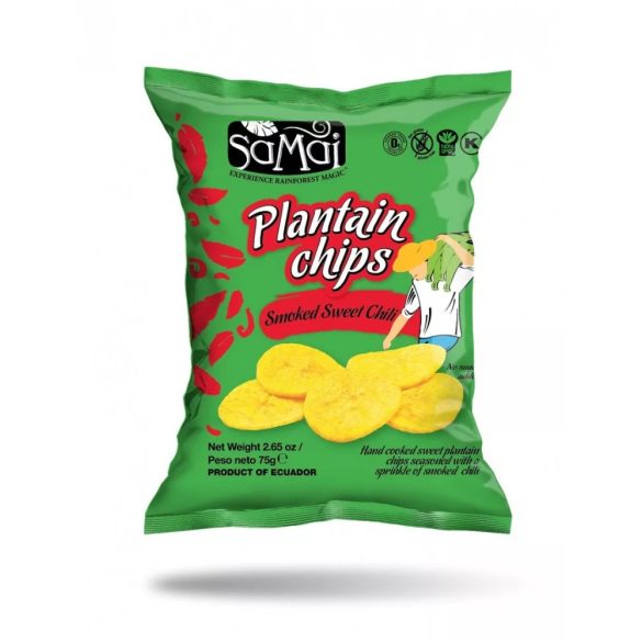 SAMAI Plantain Kochbanenen Chips 75g Sweet Chilli MHD:31.01.26