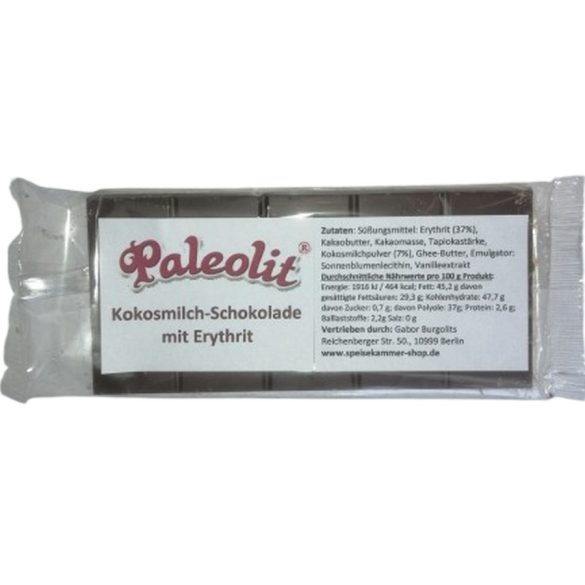 Paleolit Kokosmilch Schokolade mit Erythrit 80g 