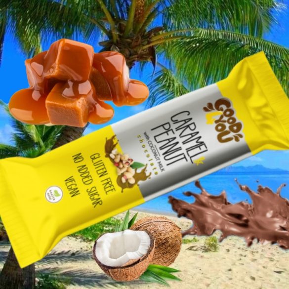 Good4You Karamell Erdnuss Kokosmilch Schokoladen Riegel 25g (vegan, ohne Zuckerzusatz, glutenfrei) MHD:02.06.26