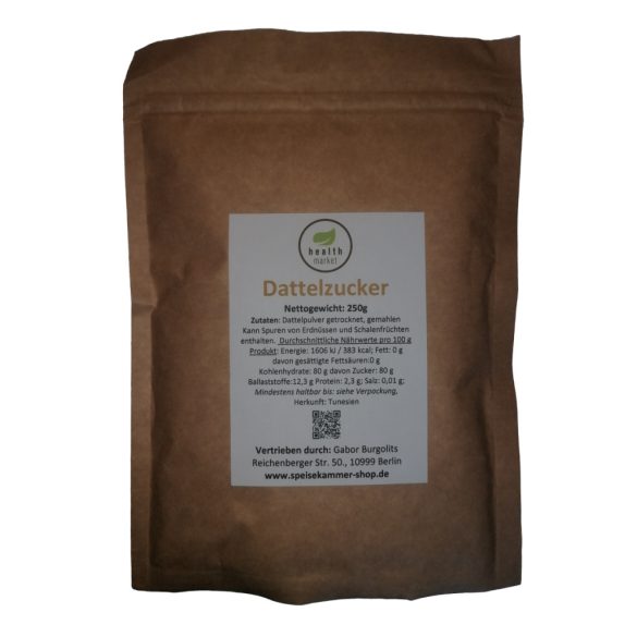 Health Market Dattelpulver Dattelsüße Dattelzucker Pulver 250 g