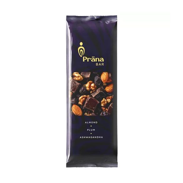 Prana Superfood Bar Mandeln Pflaumen Ashwagandha 35g (vegan, glutenfrei, ohne Zuckerzusatz) 