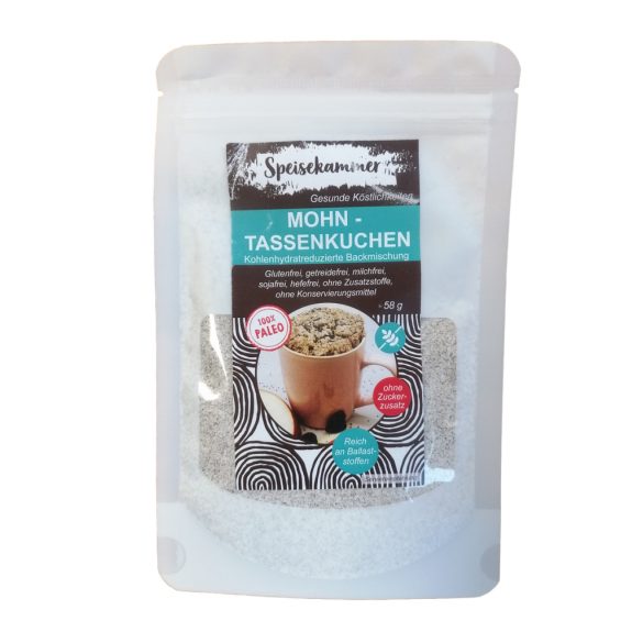 Speisekammer Mohn-Tassenkuchen Backmischung 58gMHD:17.01.26 (Paleo, glutenfrei, maisfrei, sojafrei, kohlenhydratreduziert)